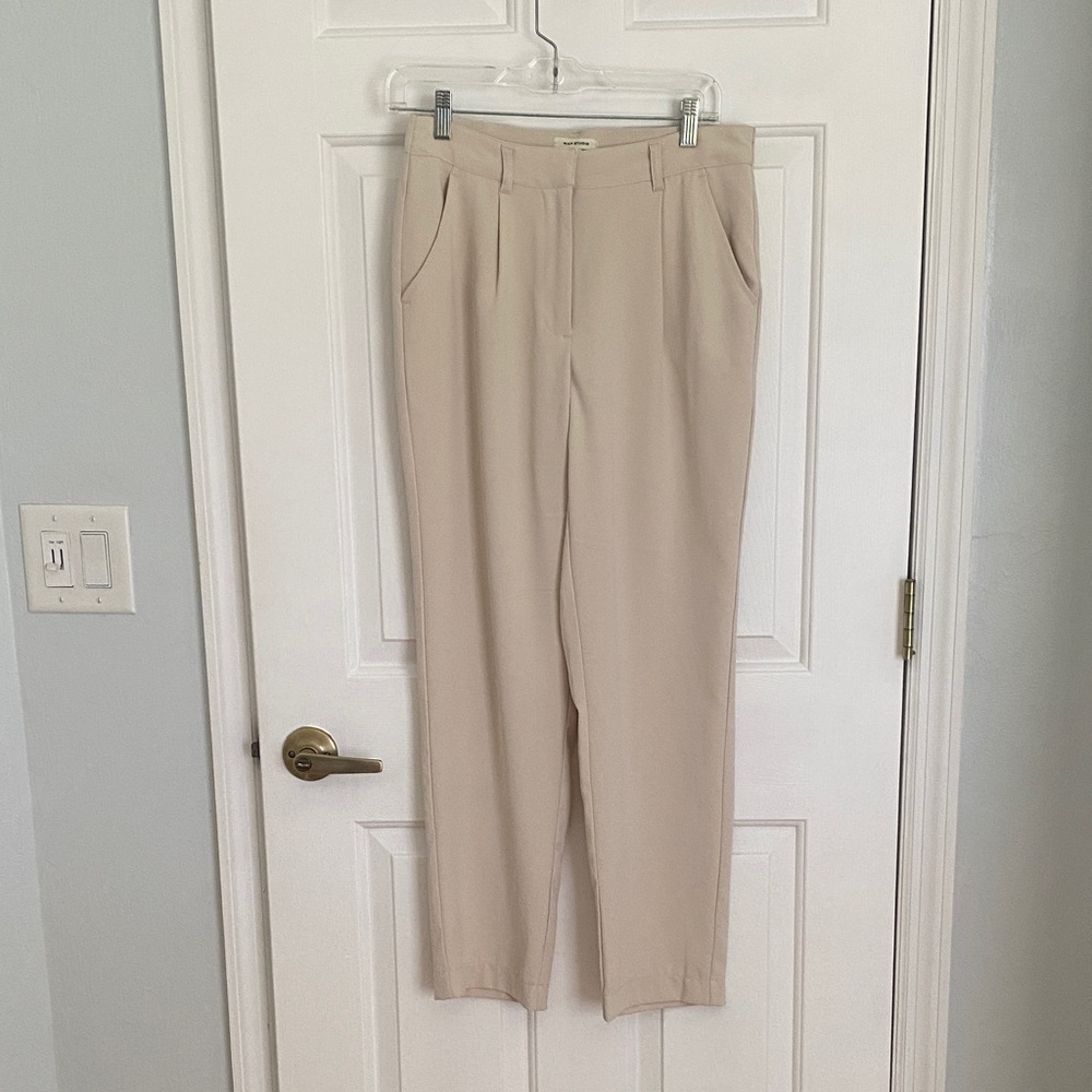 Max Studio Cream Straight Leg Pants